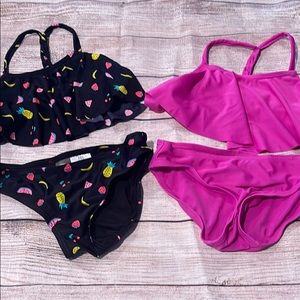 2 Old Navy Girls swimsuit, bikini’s. Size S (6/7)